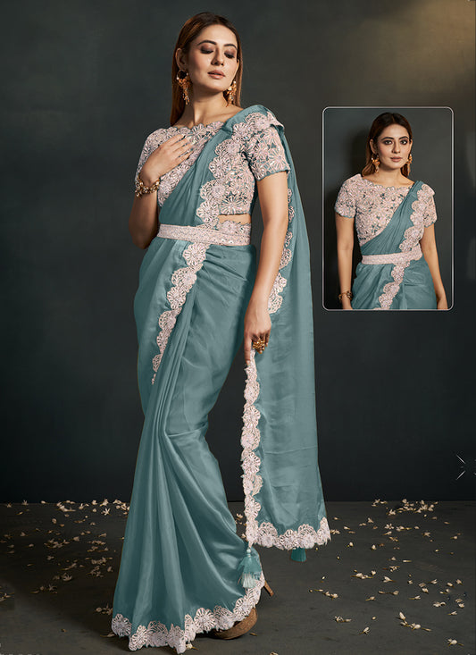 10018 - Saree (ready stitched  - wrap and wear)